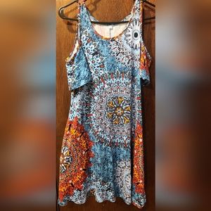 Women's Off The Shoulder Loose Tank Dress Summer Swing Sundress small